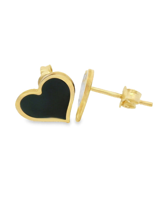 14K YELLOW GOLD HEART SHAPE STUDS