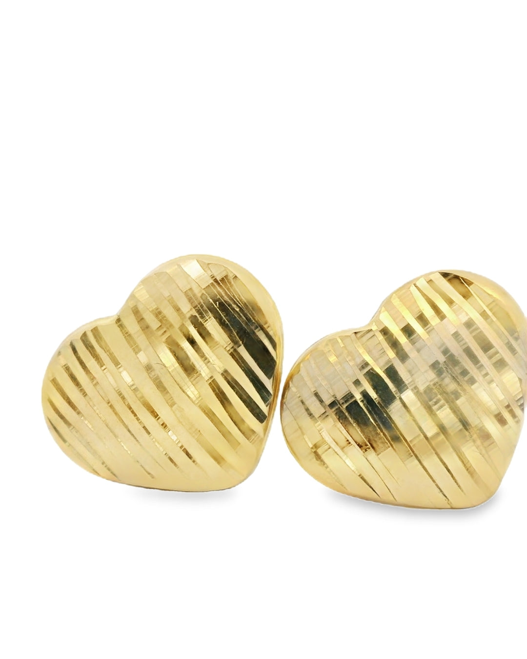14K YELLOW GOLD HEART STUDS