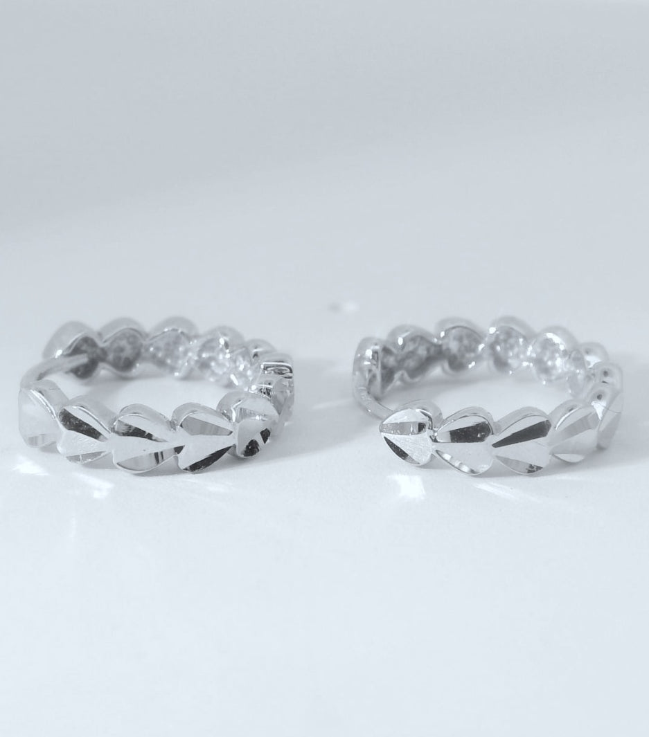 14K WHITE GOLD HUGGIES EARRINGS