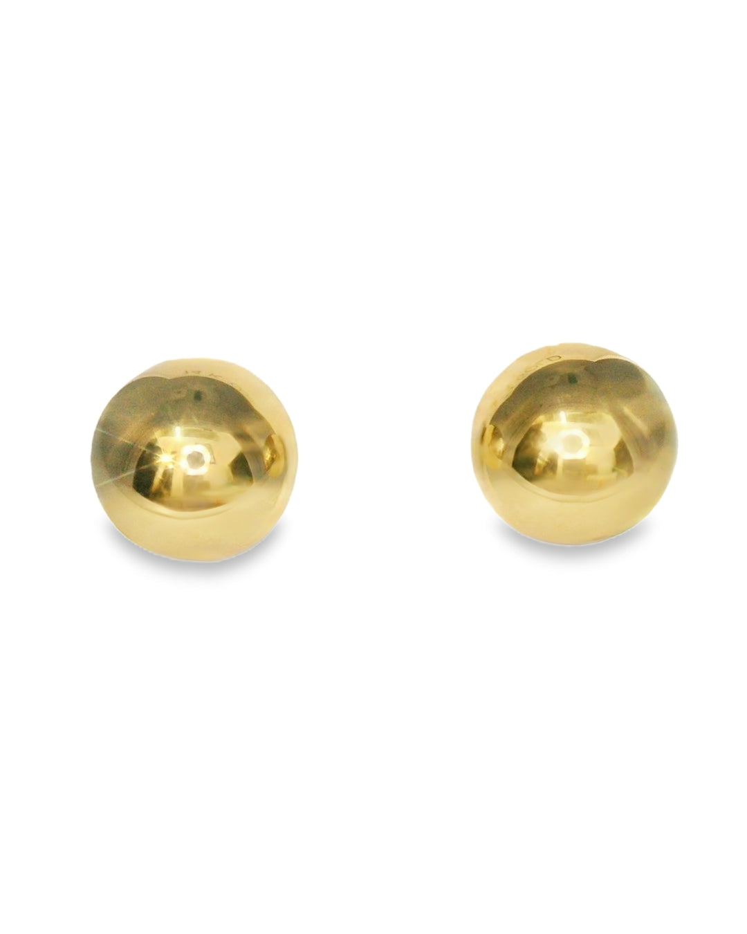 14K YELLOW GOLD ELEGANT STUD EARRINGS 8.92MM