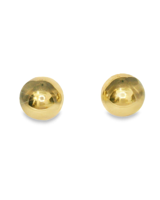 14K YELLOW GOLD ELEGANT STUD EARRINGS 8.92MM