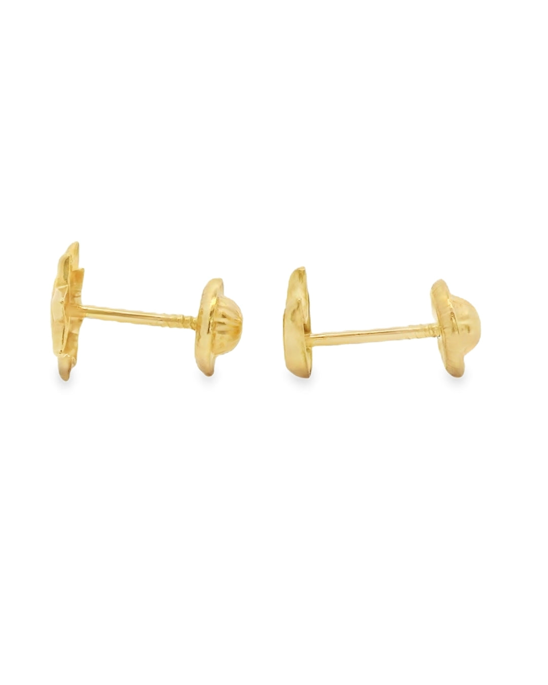 14K YELLOW GOLD SUN AND MOON STUD EARRINGS