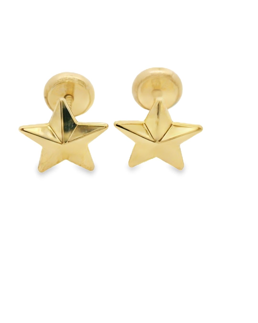 14K YELLOW GOLD STAR STUD EARRINGS