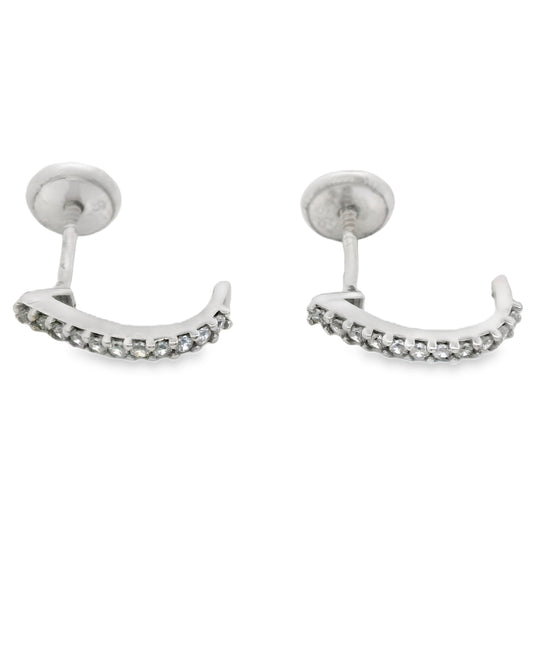 14K WHITE GOLD FANCY CZ EARRINGS