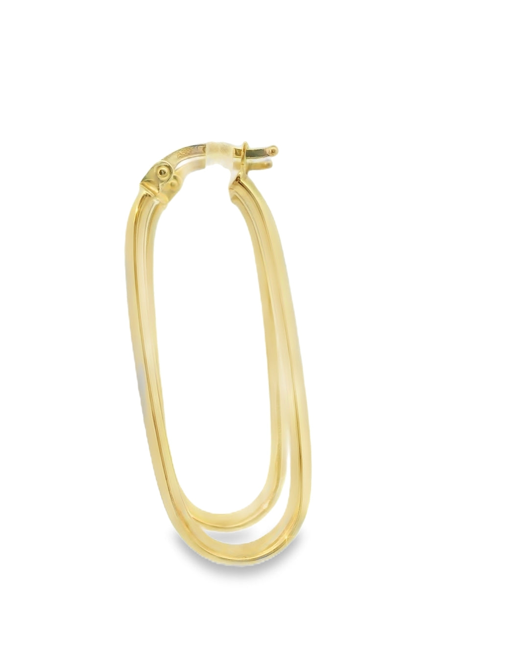 14K YELLOW GOLD RECTANGLE HOLLOW EARRINGS 36.50MM LENGTH 2.03MM THICK