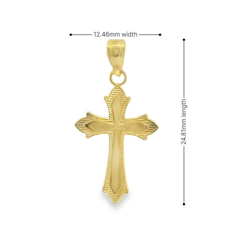 14K YELLOW GOLD CROSS FAMILY 24.81MM LENTGH 12.46MM WIDTH