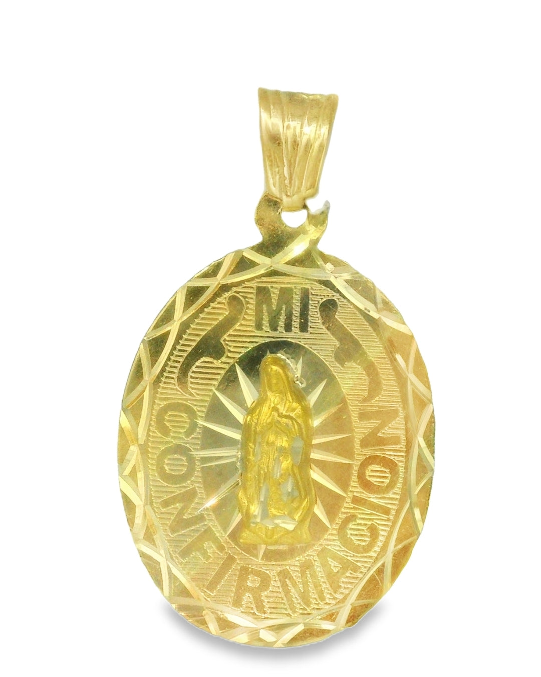 14K TRI COLOR VIRGEN MARY MI CONFIRMACION CHARM FAMILY