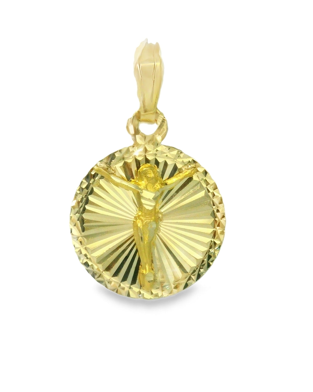 14K TRI COLOR GOLD JESUS/VIRGEN MARY ROUND CHARM FAMILY