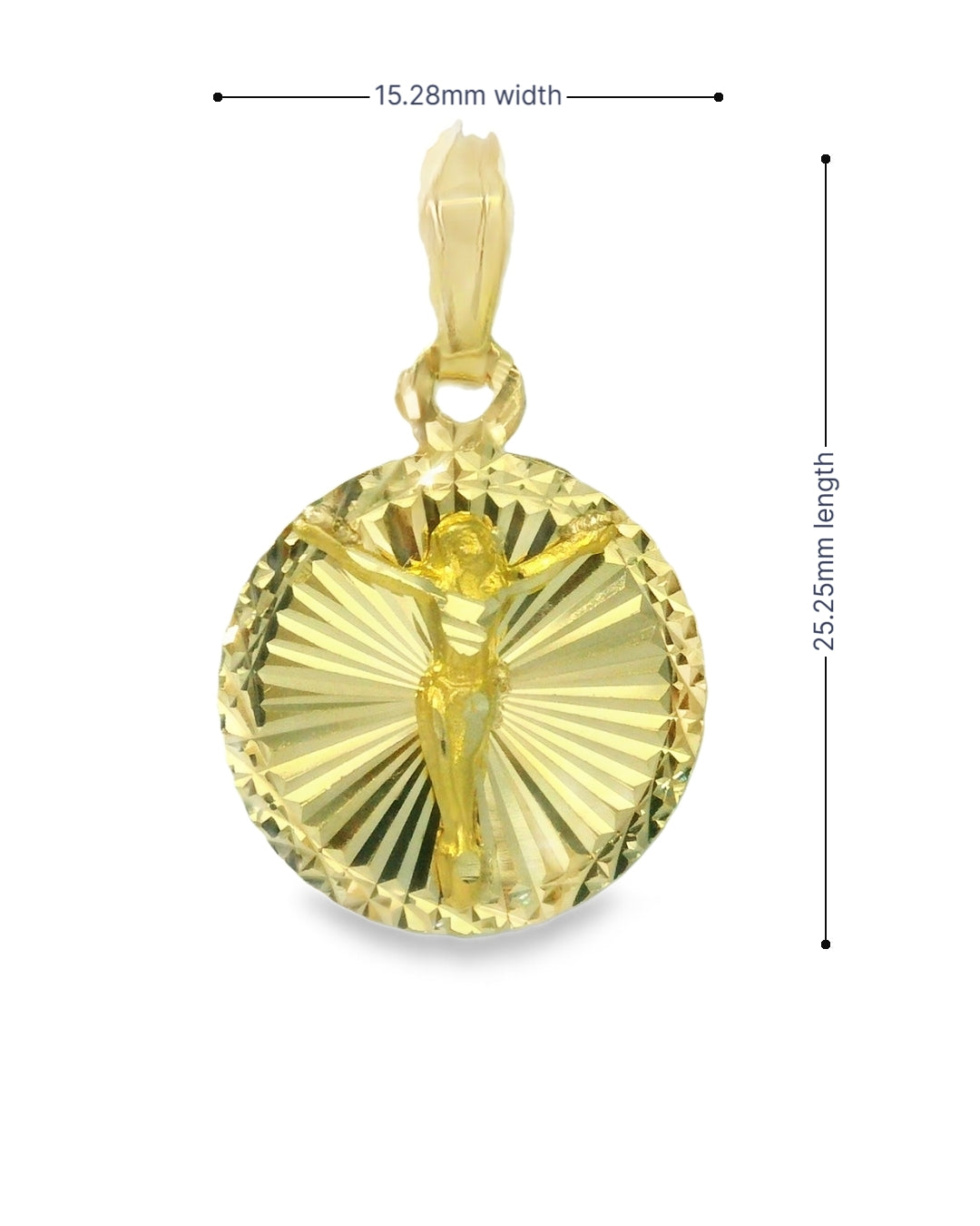 14K TRI COLOR GOLD JESUS/VIRGEN MARY ROUND CHARM FAMILY