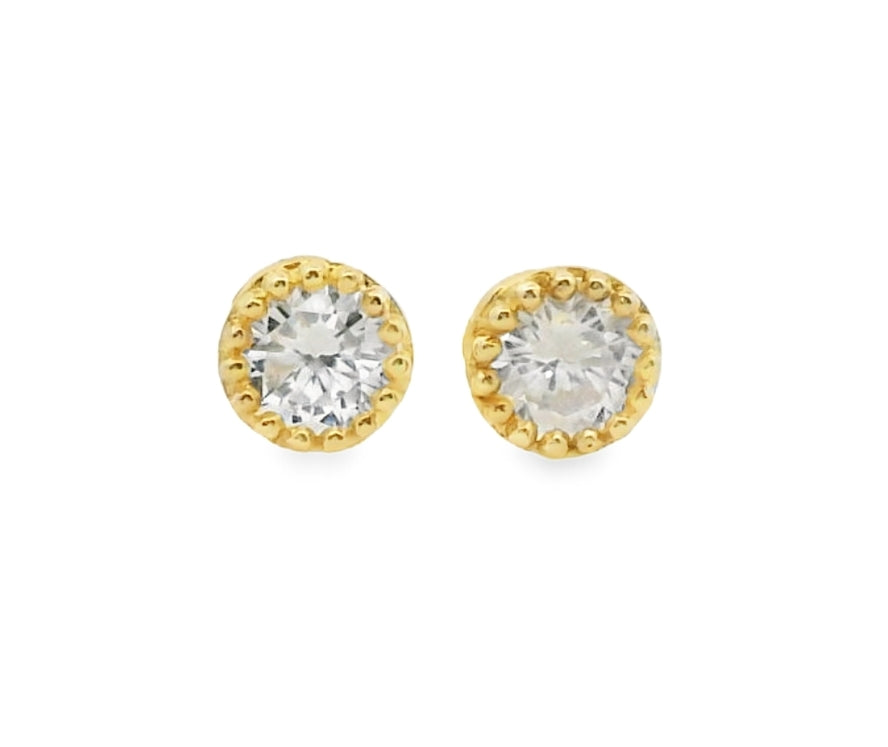 14K YELLOW GOLD ELEGANT STUD EARRINGS