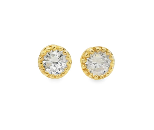 14K YELLOW GOLD ELEGANT STUD EARRINGS