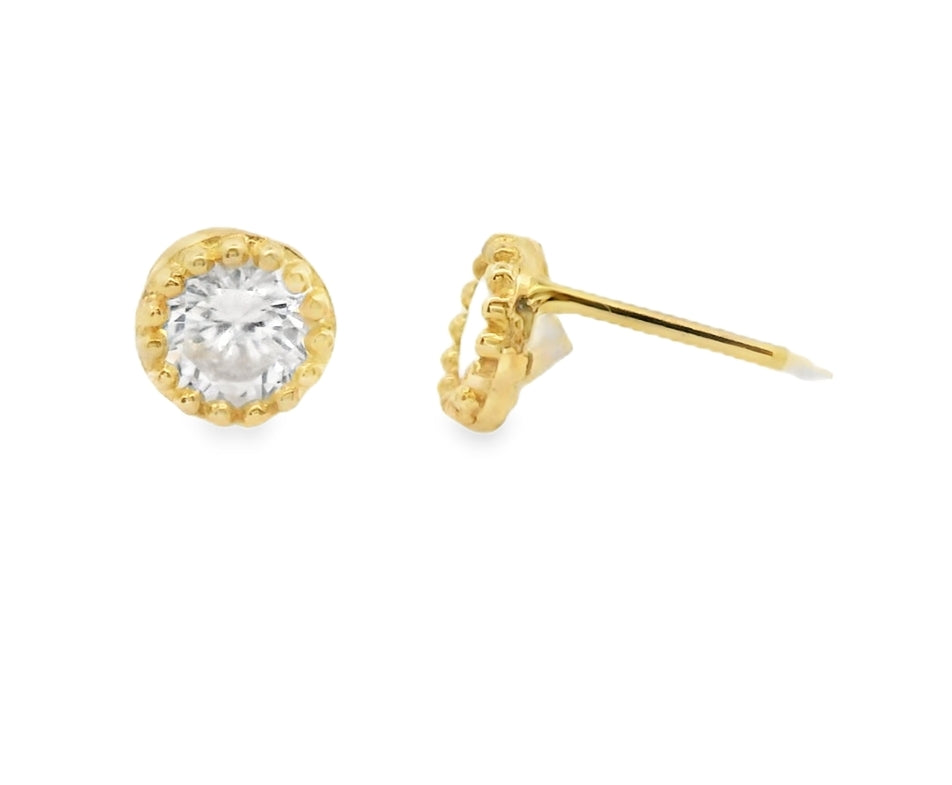 14K YELLOW GOLD ELEGANT STUD EARRINGS