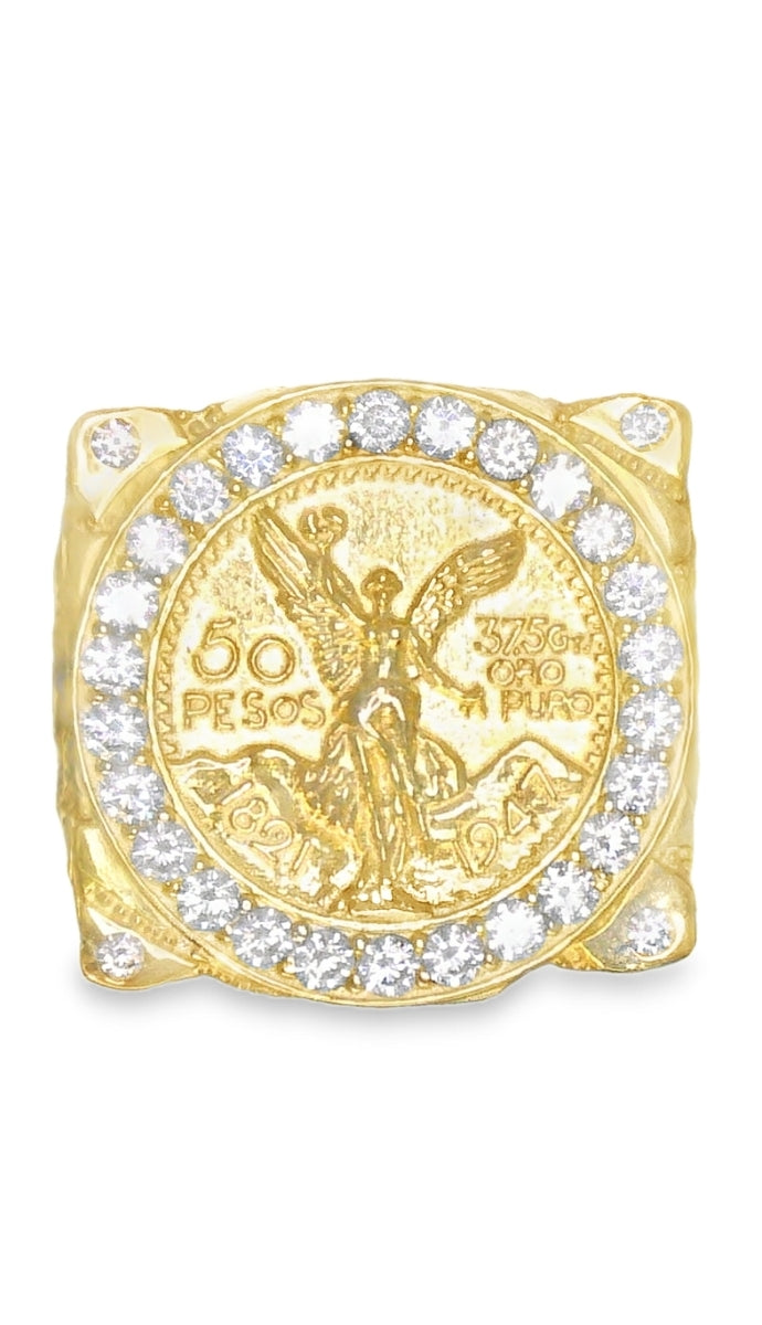 10K YELLOW GOLD CENTENARIO CZ RING