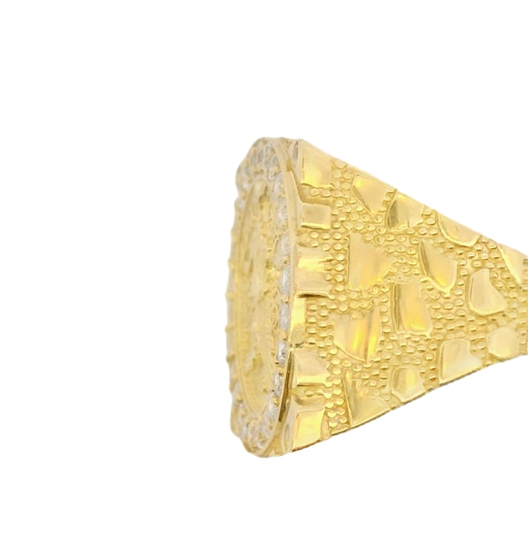 10K YELLOW GOLD CENTENARIO CZ RING