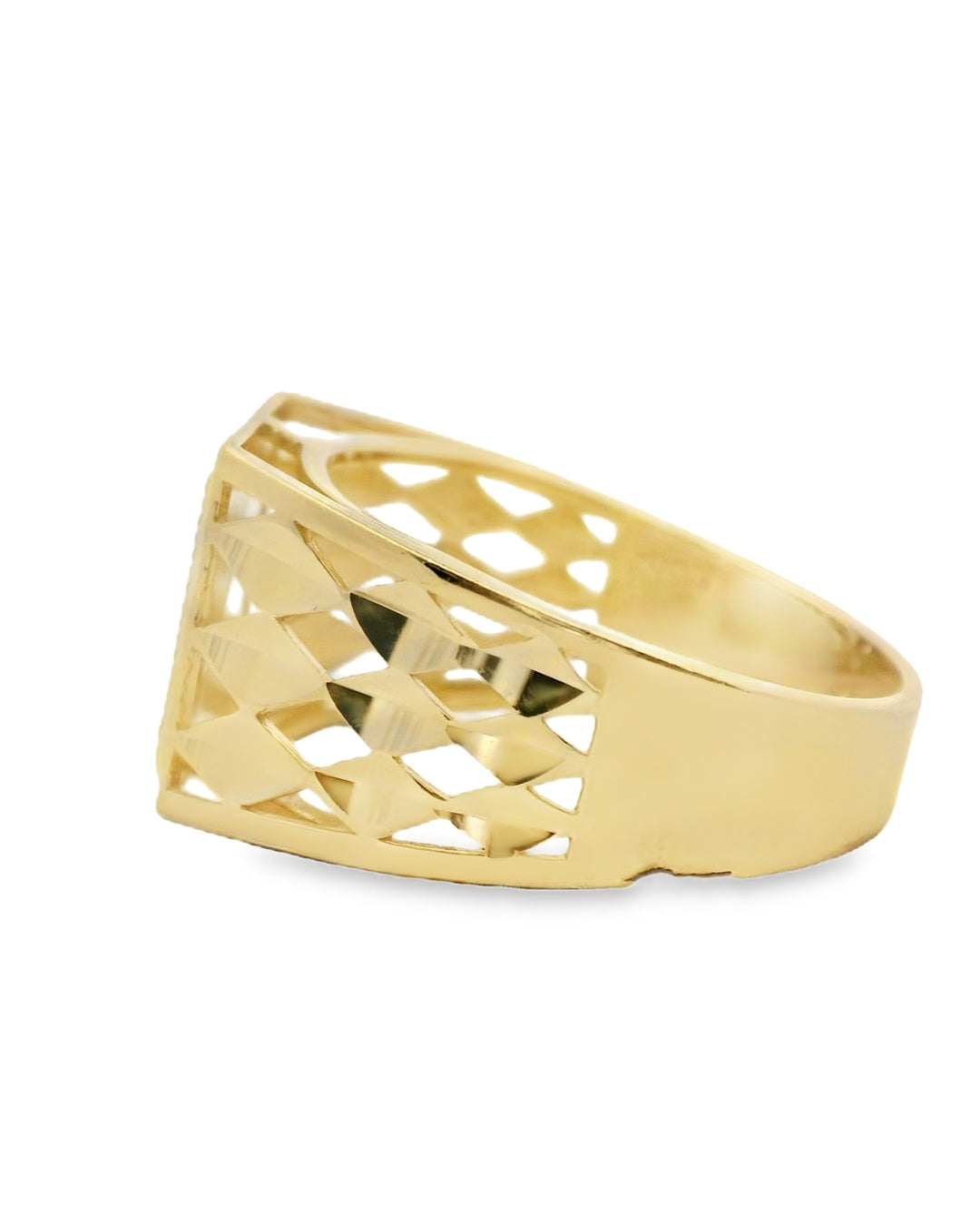 14K YELLOW GOLD SOLID INITIAL A RING SIZE 9 1/2