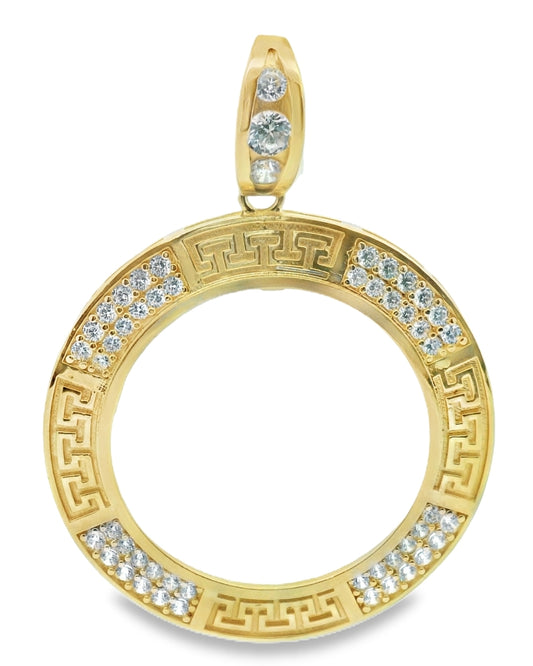 14K YELLOW GOLD SOLID BEZEL CZ 70.60MM LENGTH