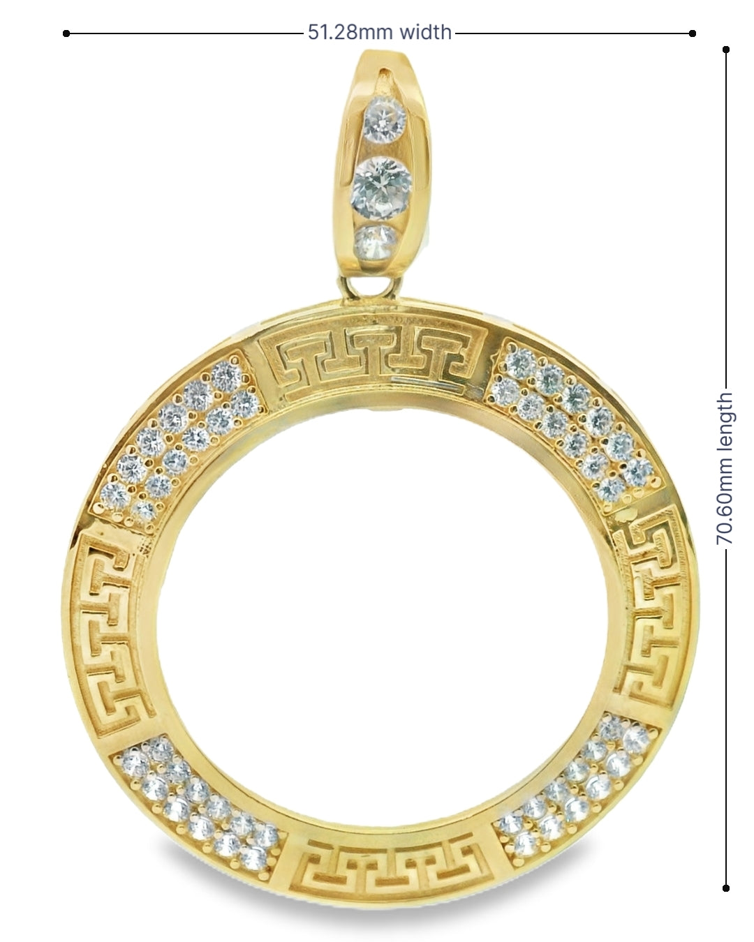 14K YELLOW GOLD SOLID BEZEL CZ 70.60MM LENGTH