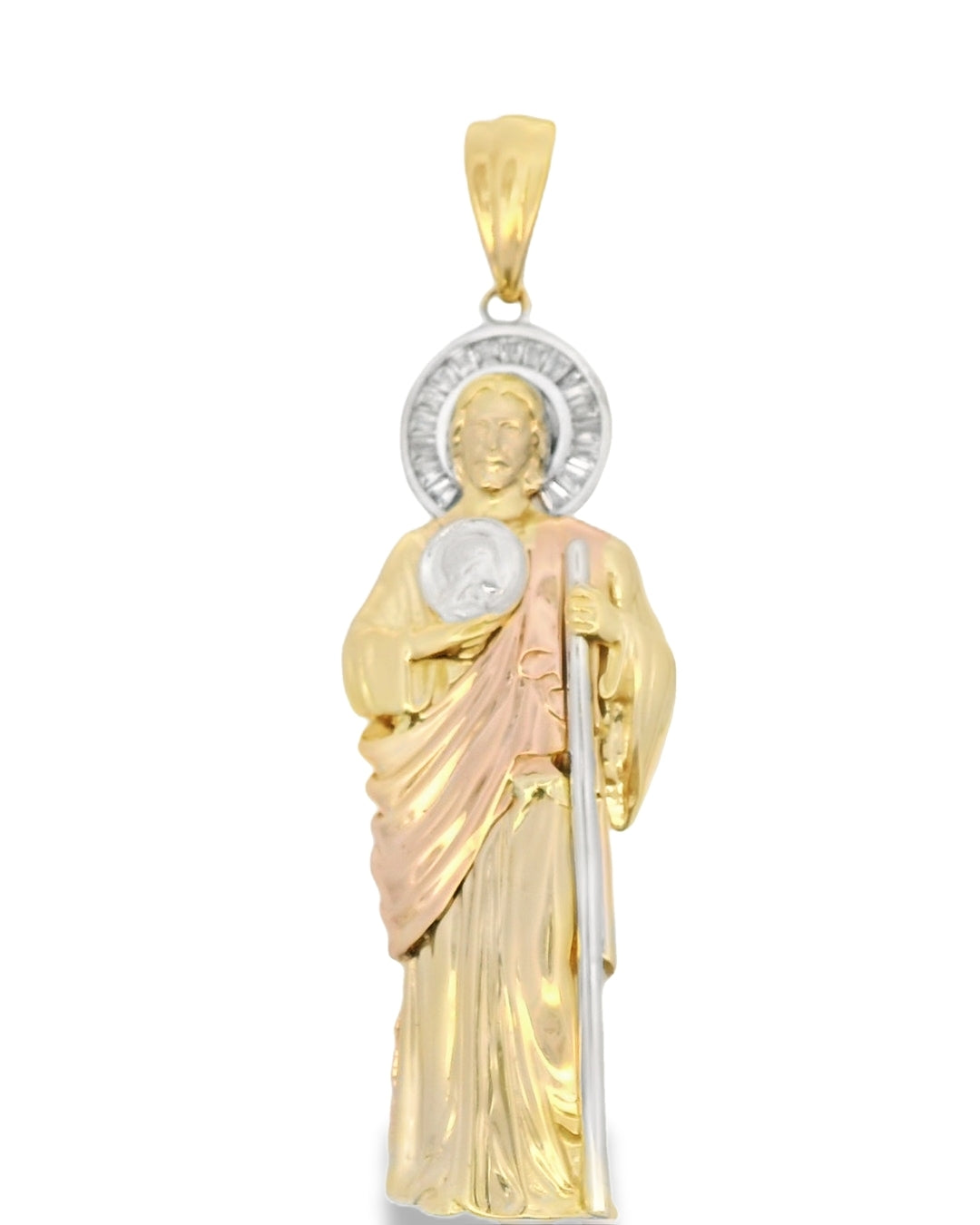 14K TRI COLOR ST. JUDE CHARM CZ 74.31MM