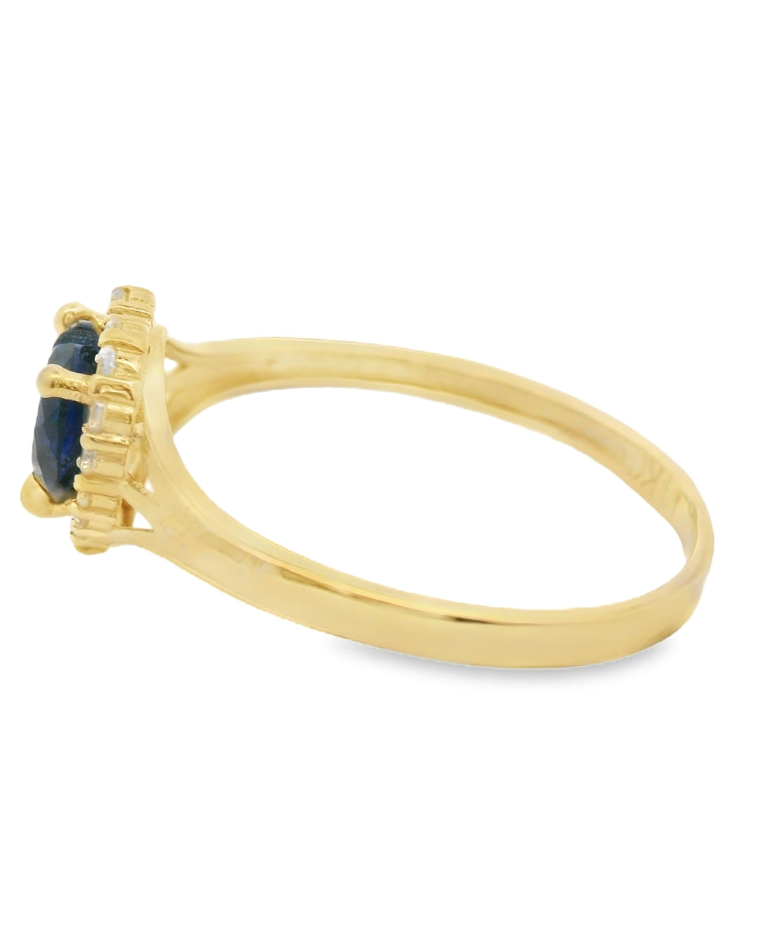 14K YELLOW GOLD HEART CZ SIZE 8 1/2