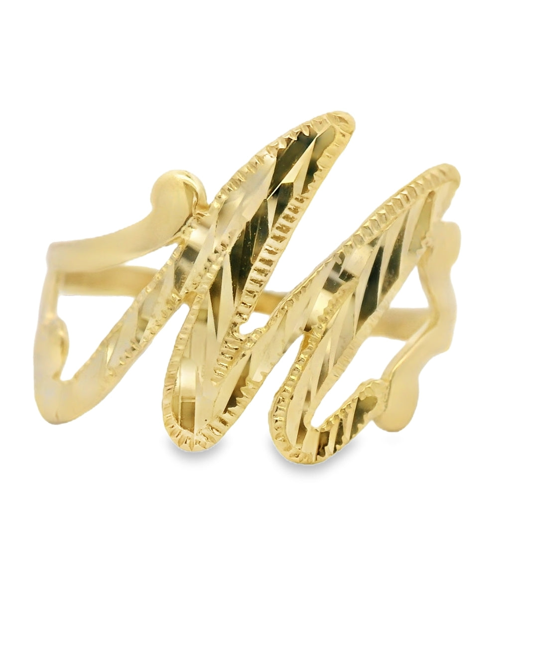 14K YELLOW GOLD INITIAL M RING SIZE 7