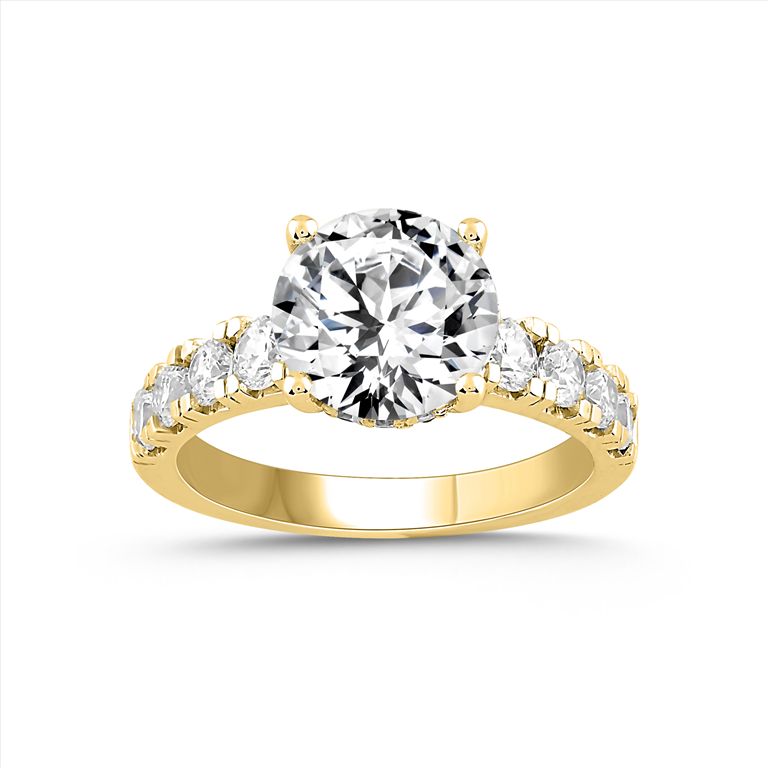 14K YELLOW GOLD ROUND LAB GROWN DIAMOND 3.00CTW SIZE 6 3/4