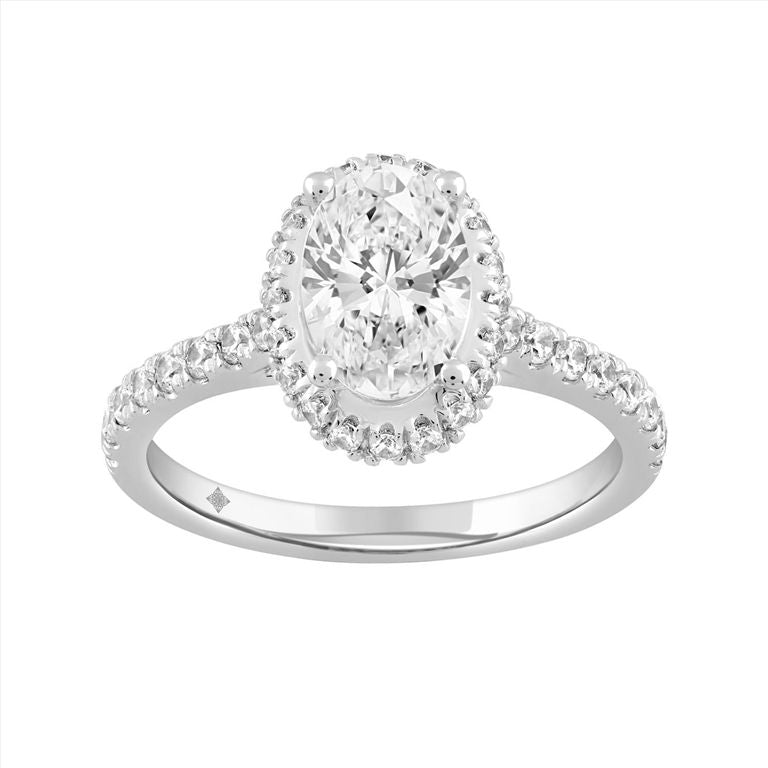 14K WHITE GOLD ROUND/OVAL LAB GROWN DIAMOND 2.50CTW SIZE 6 3/4