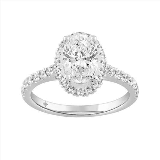 14K WHITE GOLD ROUND/OVAL LAB GROWN DIAMOND 2.50CTW SIZE 6 3/4