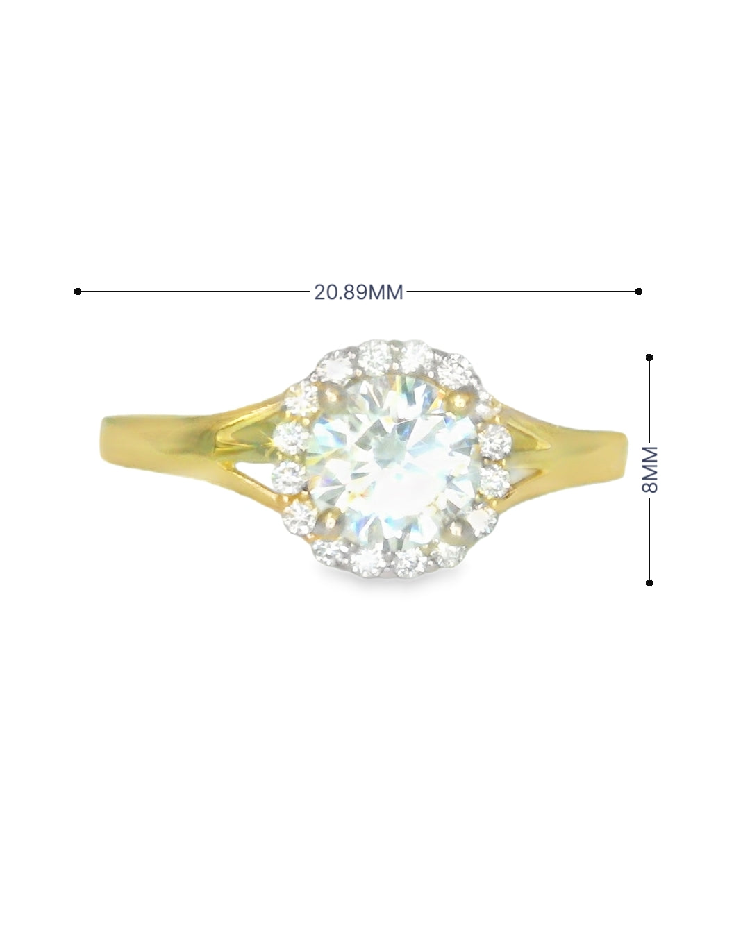 14K YELLOW GOLD FANCY RING SIZE 8 1/4 WHITE CZ 1.9G