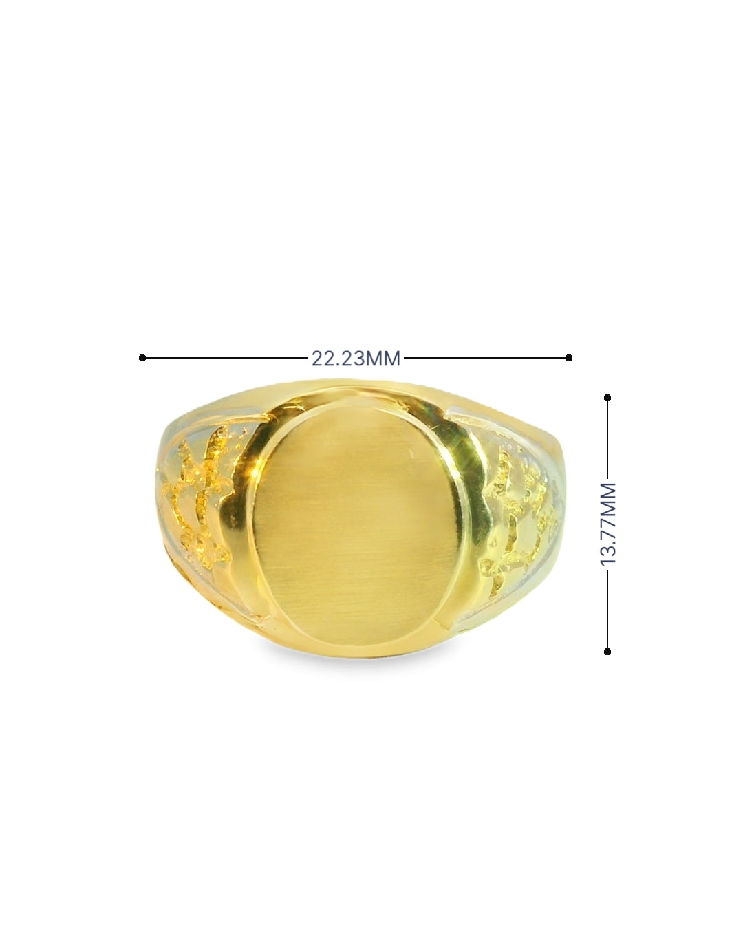 14K TWO TONE SOLID GOLD NUGGET RING SIZE 10 4.6G