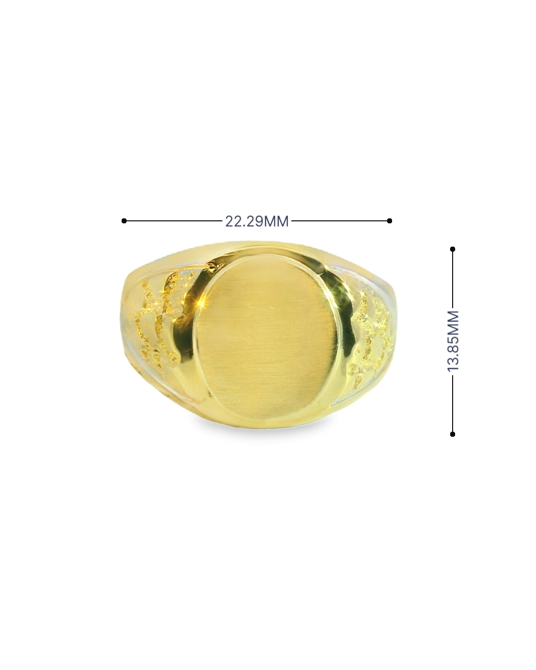 14K TWO TONE SOLID GOLD NUGGET RING SIZE 10 5.3G