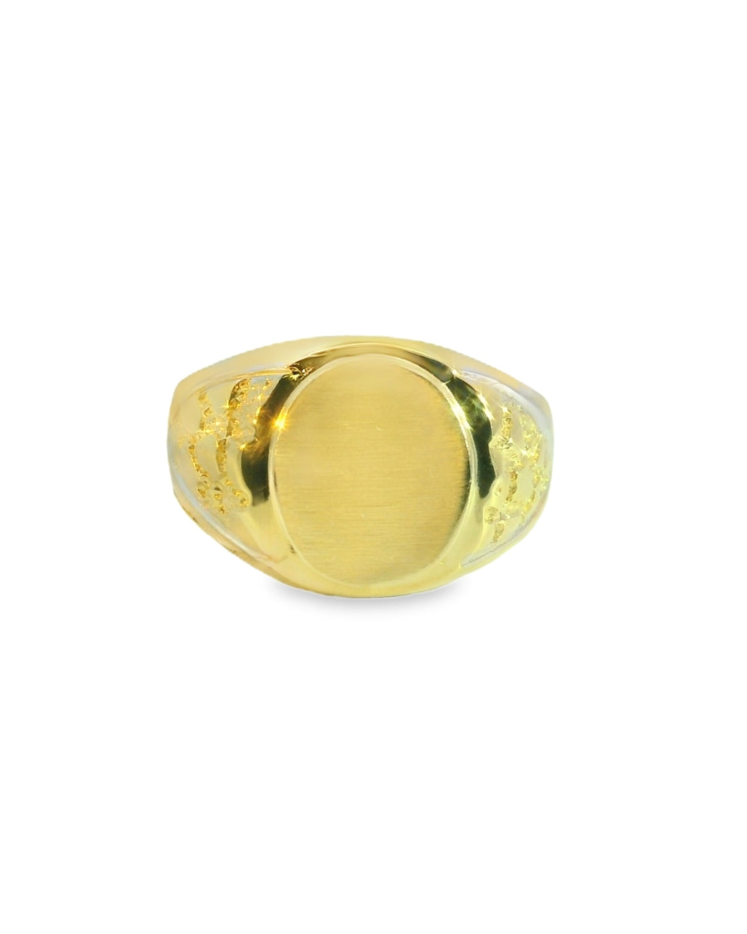 14K TWO TONE SOLID GOLD NUGGET RING SIZE 10 5.3G