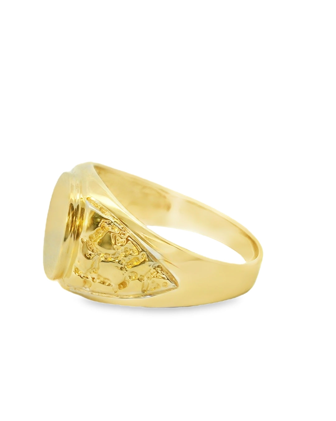 14K TWO TONE SOLID GOLD NUGGET RING SIZE 10 5.3G