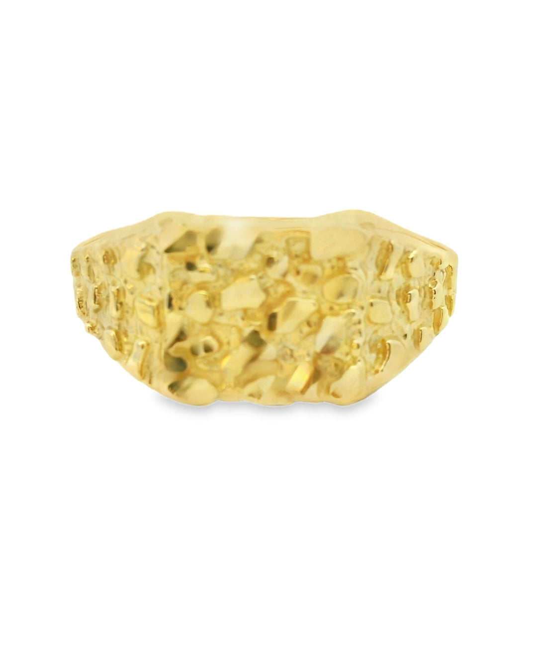 14K YELLOW GOLD SOLID NUGGET RING SIZE 9 2.1G