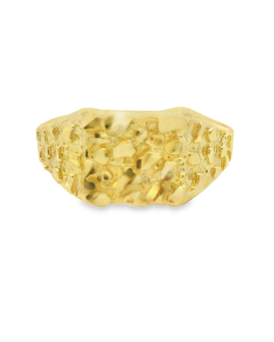 14K YELLOW GOLD SOLID NUGGET RING SIZE 9 2.1G