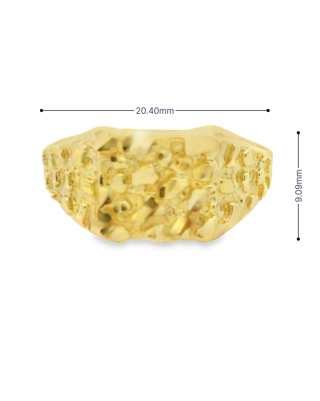 14K YELLOW GOLD SOLID NUGGET RING SIZE 9 2.1G