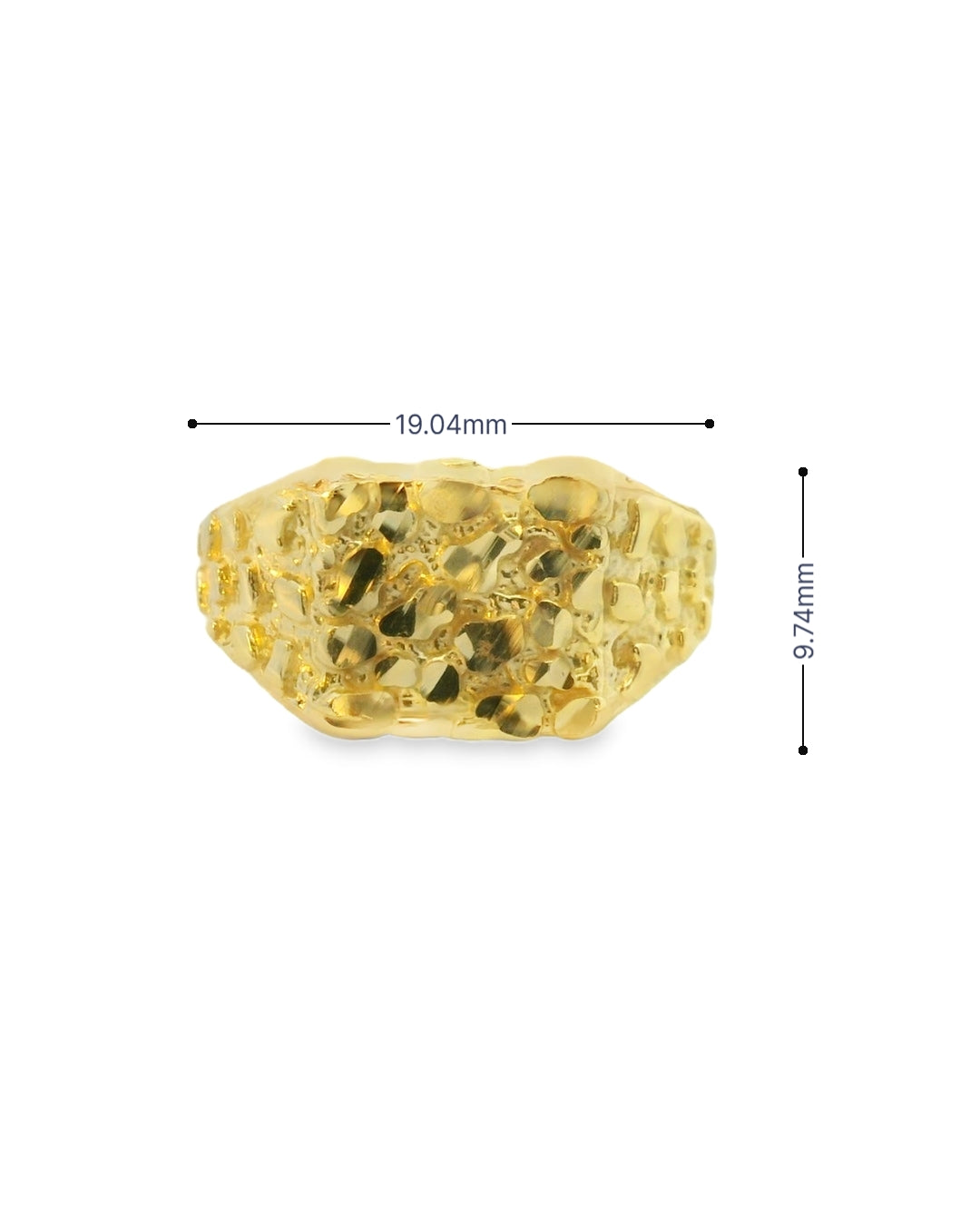 14K YELLOW GOLD SOLID NUGGET RING SIZE 6 1/2 3.2G