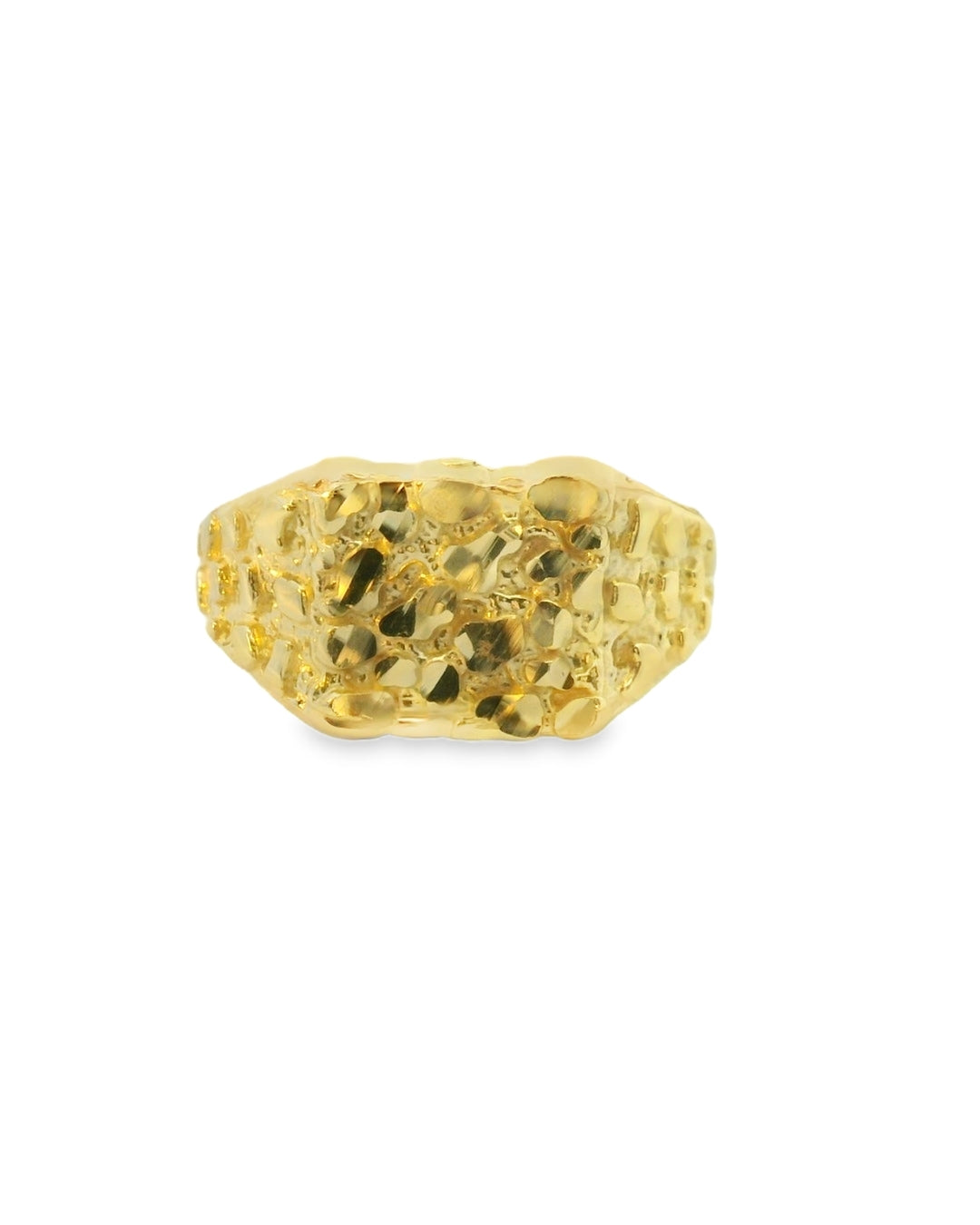 14K YELLOW GOLD SOLID NUGGET RING SIZE 6 1/2 3.2G