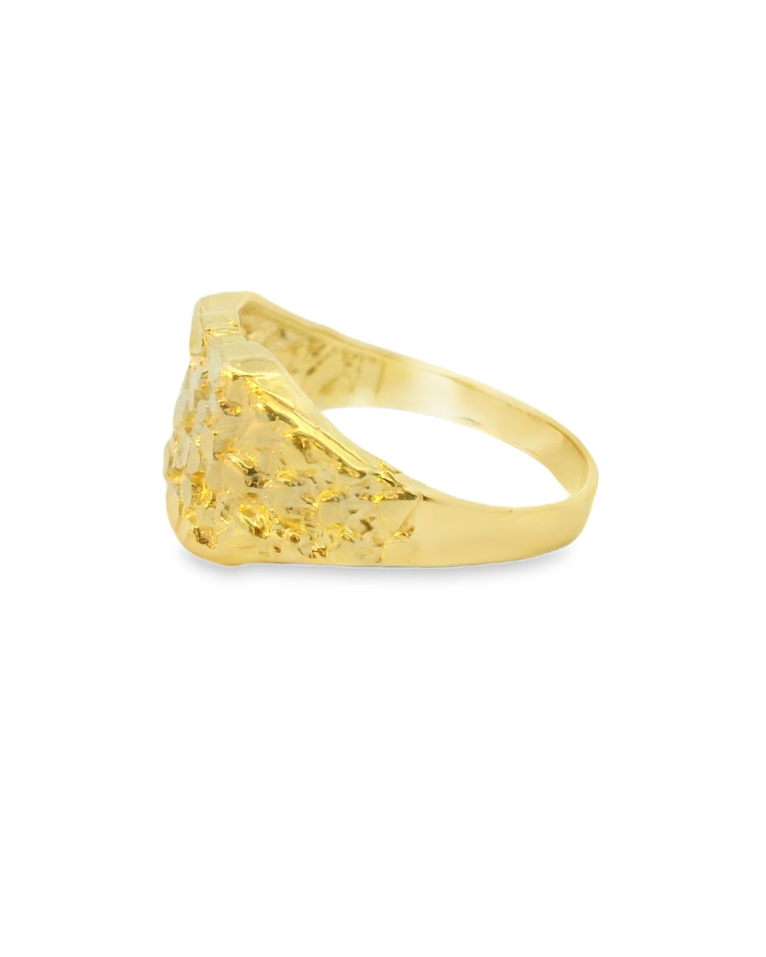 14K YELLOW GOLD SOLID NUGGET RING SIZE 6 1/2 3.2G