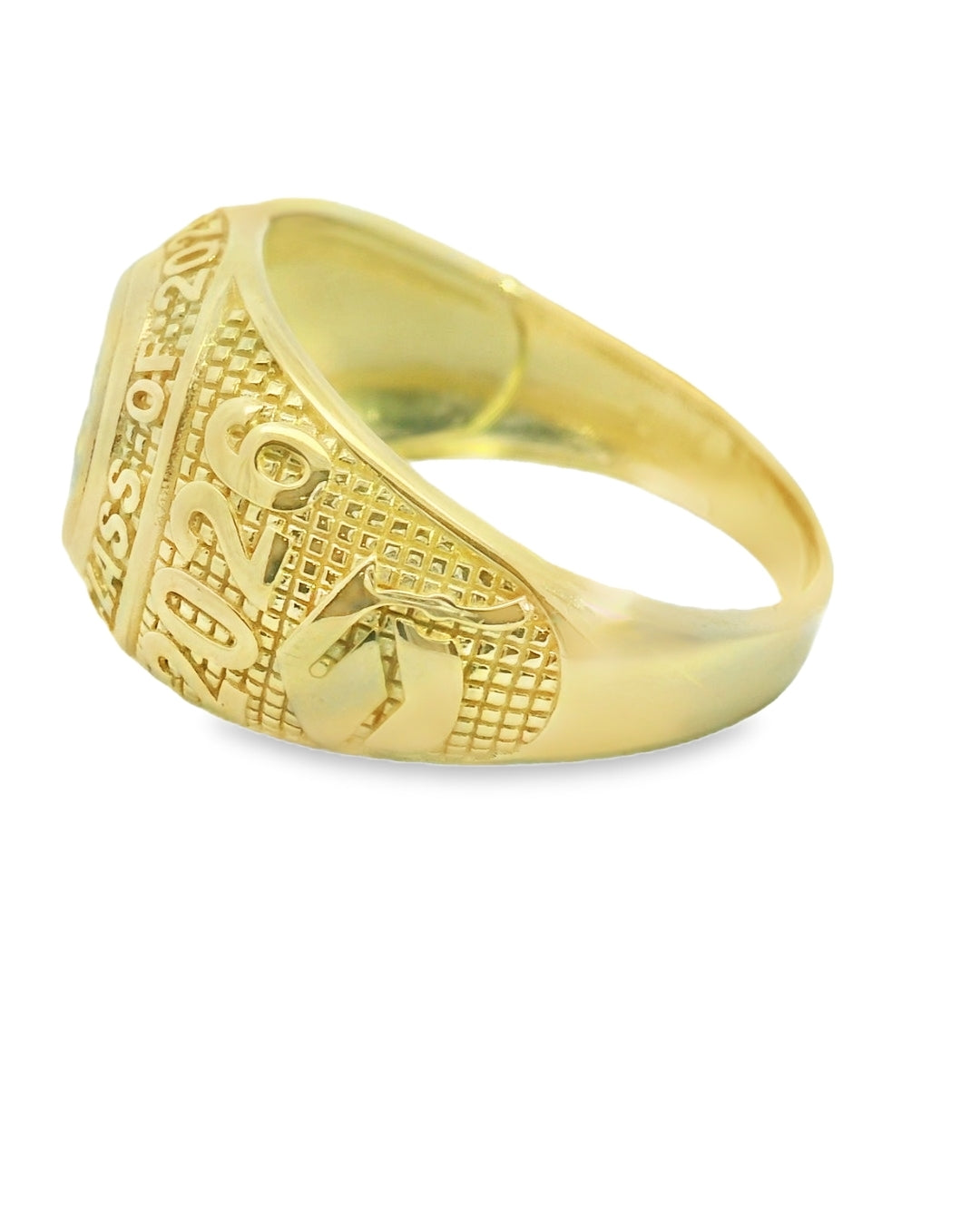 14K YELLOW GOLD SOLID 2026 GRADUATION WHITE SIZE 9 3/4 WHITE CZ 7.8G