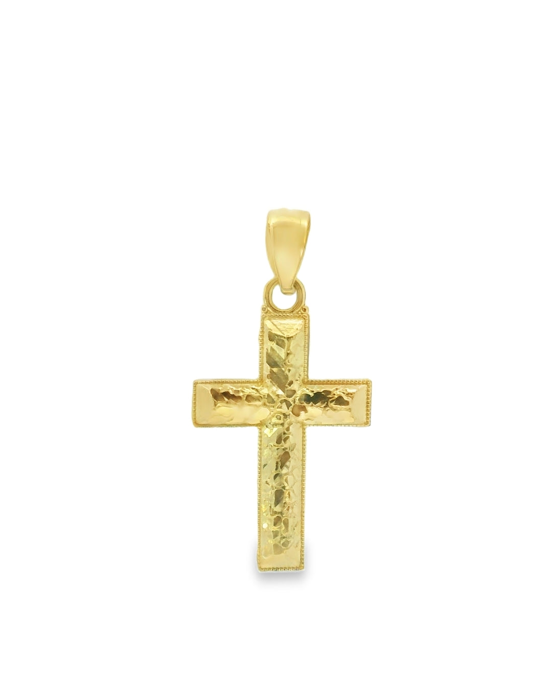 10K YELLOW GOLD NUGGET CROSS 0.9G
