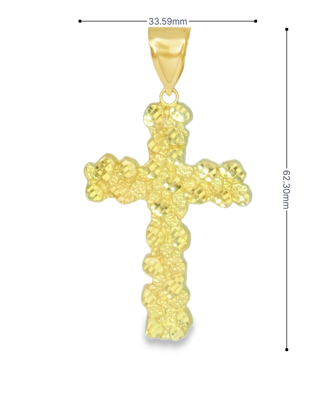 10K YELLOW GOLD SOLID NUGGET CROSS 5.7G