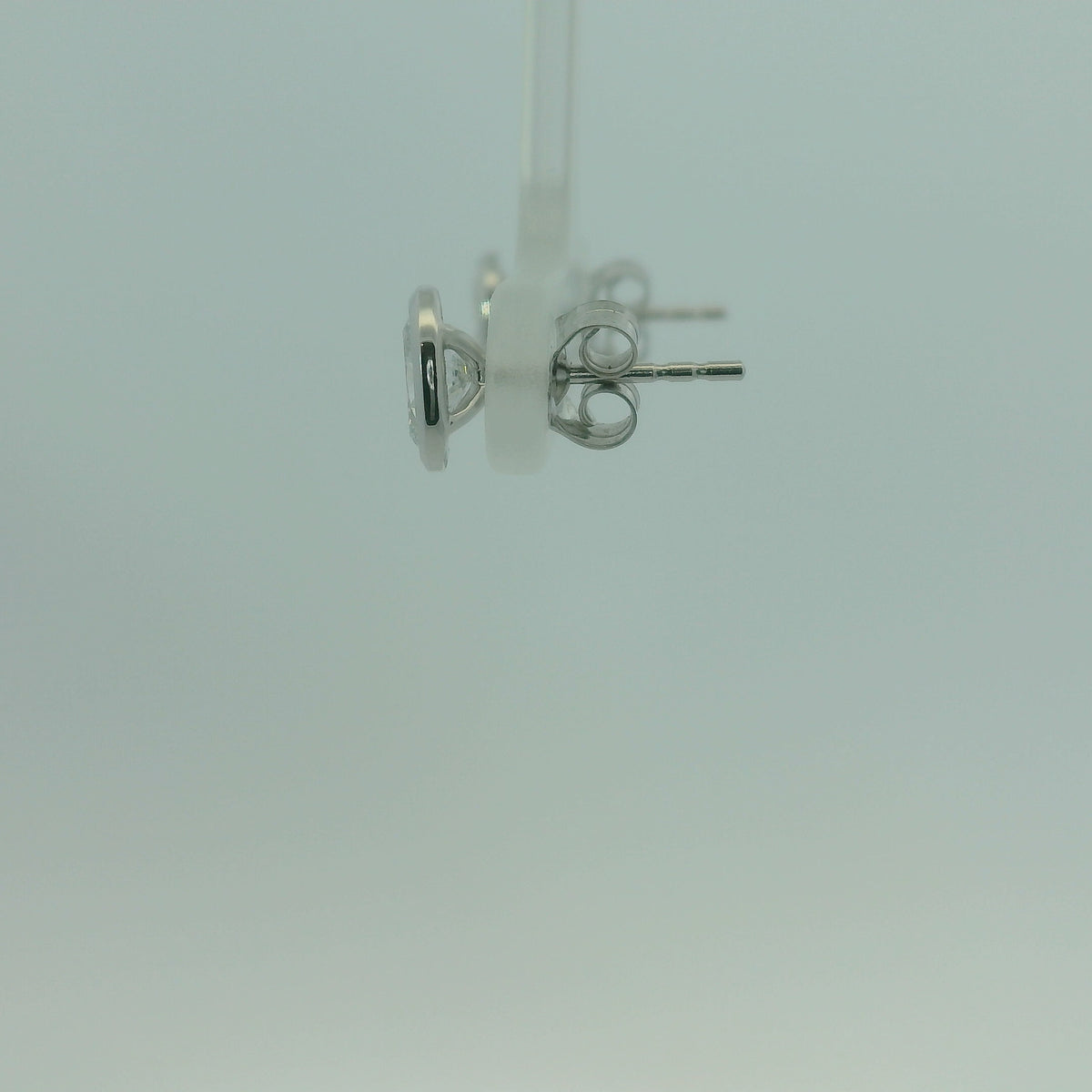 14K WHITE GOLD OVAL LAB DIAMOND SOLITAIRE 1.00CTW EARRINGS 1.2G UNISEX