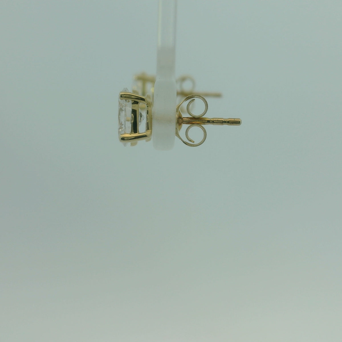 14K YELLOW GOLD OVAL LAB DIAMOND SOLITAIRE 1.00CTW EARRINGS 1.2G UNISEX