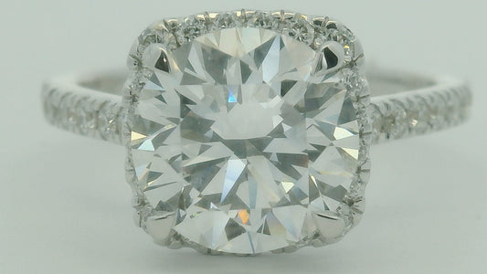14K WHITE GOLD ROUND DIAMOND LAB GROWN 3.50CTW SIZE 7 4.0G