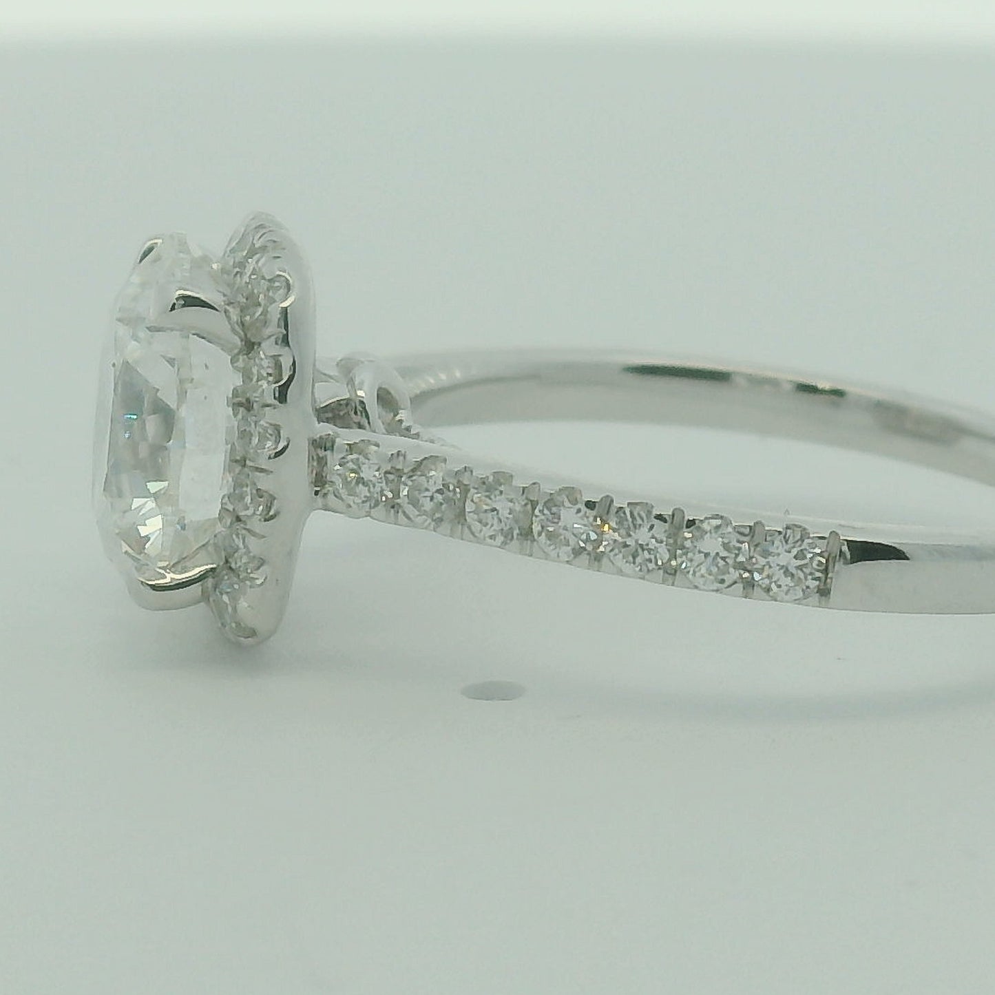 14K WHITE GOLD ROUND DIAMOND LAB GROWN 3.50CTW SIZE 7 4.0G