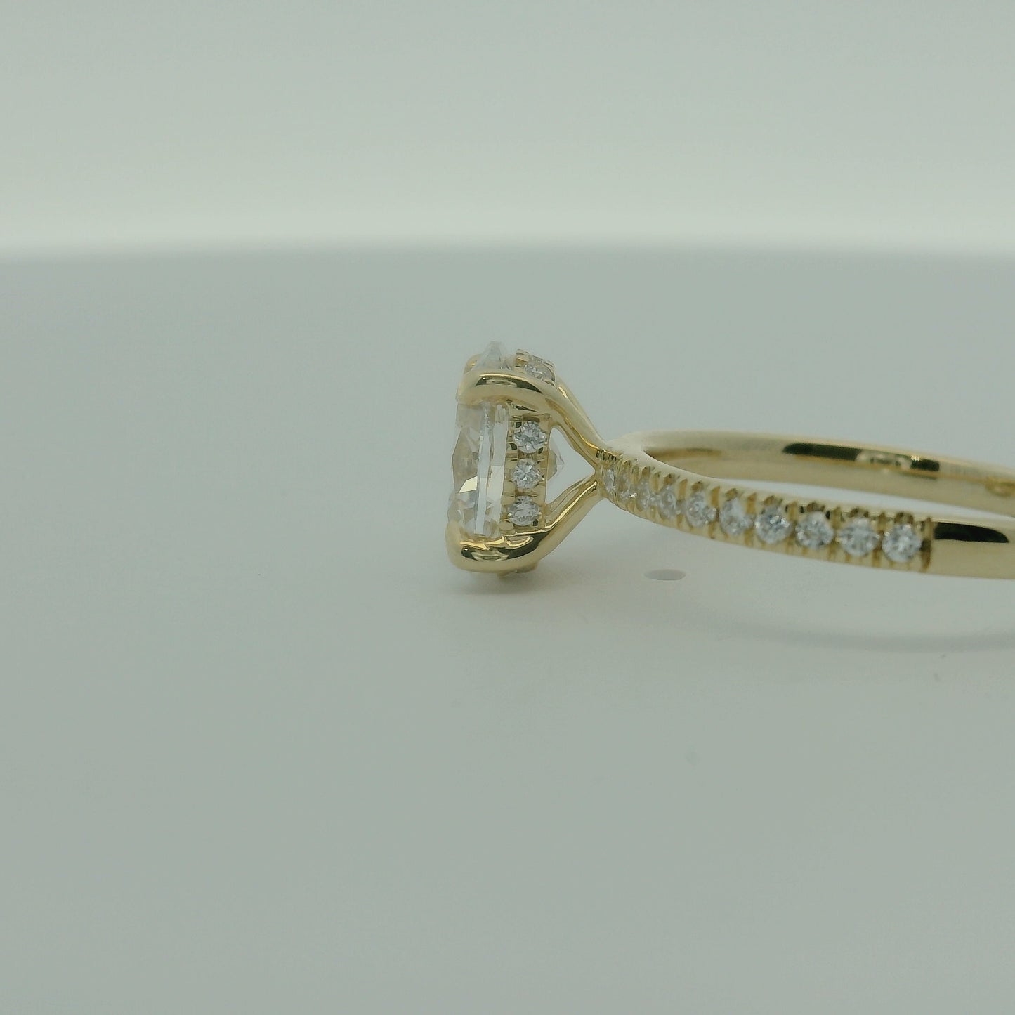 14K YELLOW GOLD ROUND/OVAL DIAMOND LAB GROWN 1.75CTW SIZE 7 2.9G