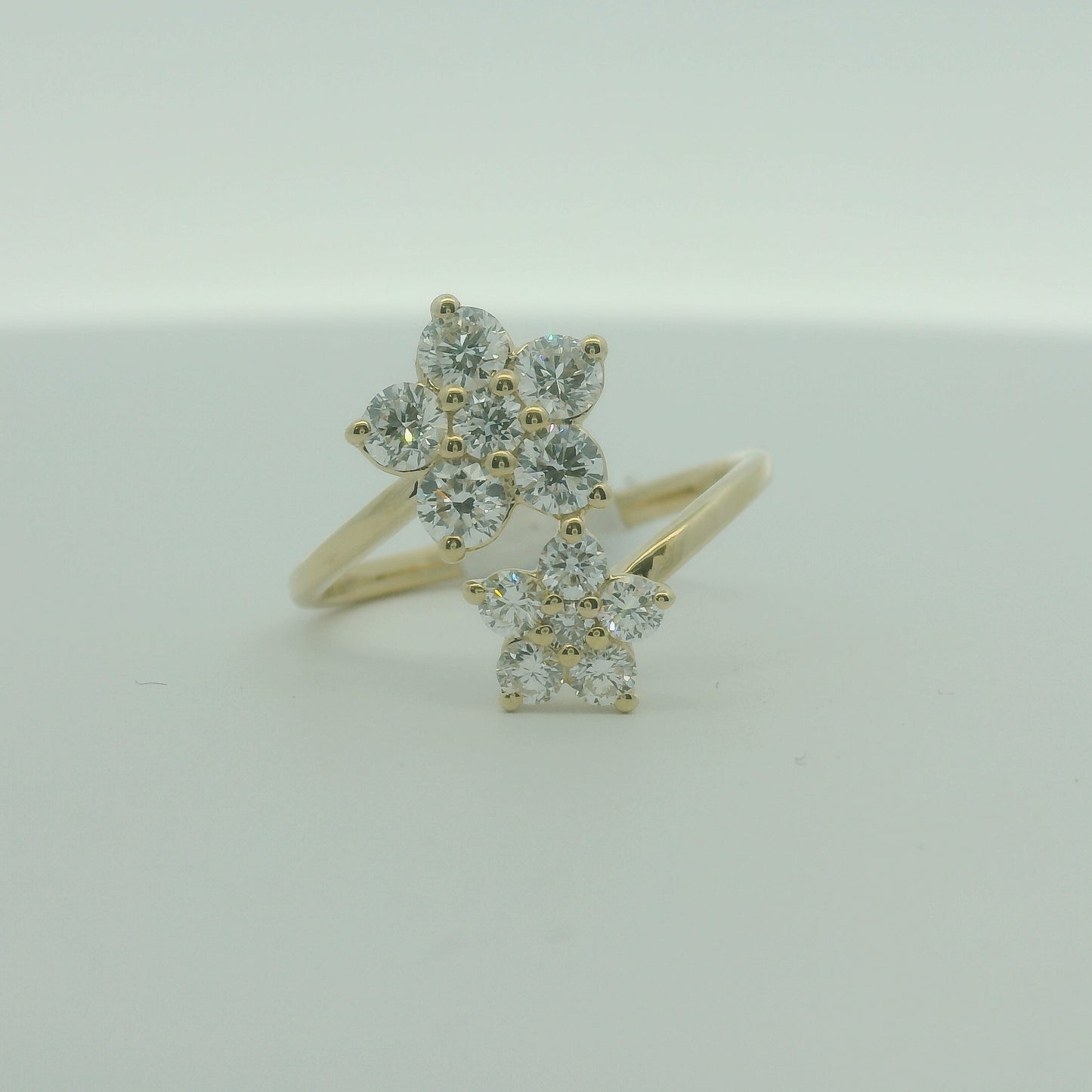 14K YELLOW GOLD ROUND DIAMOND LAB GROWN 1.00CTW SIZE 7 2.7G