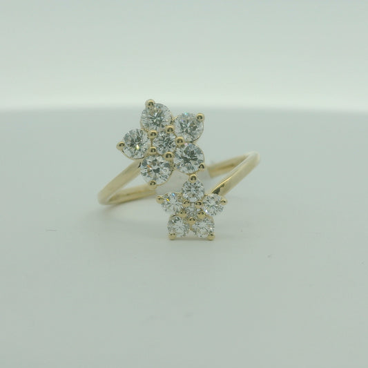 14K YELLOW GOLD ROUND DIAMOND LAB GROWN 1.00CTW SIZE 7 2.7G