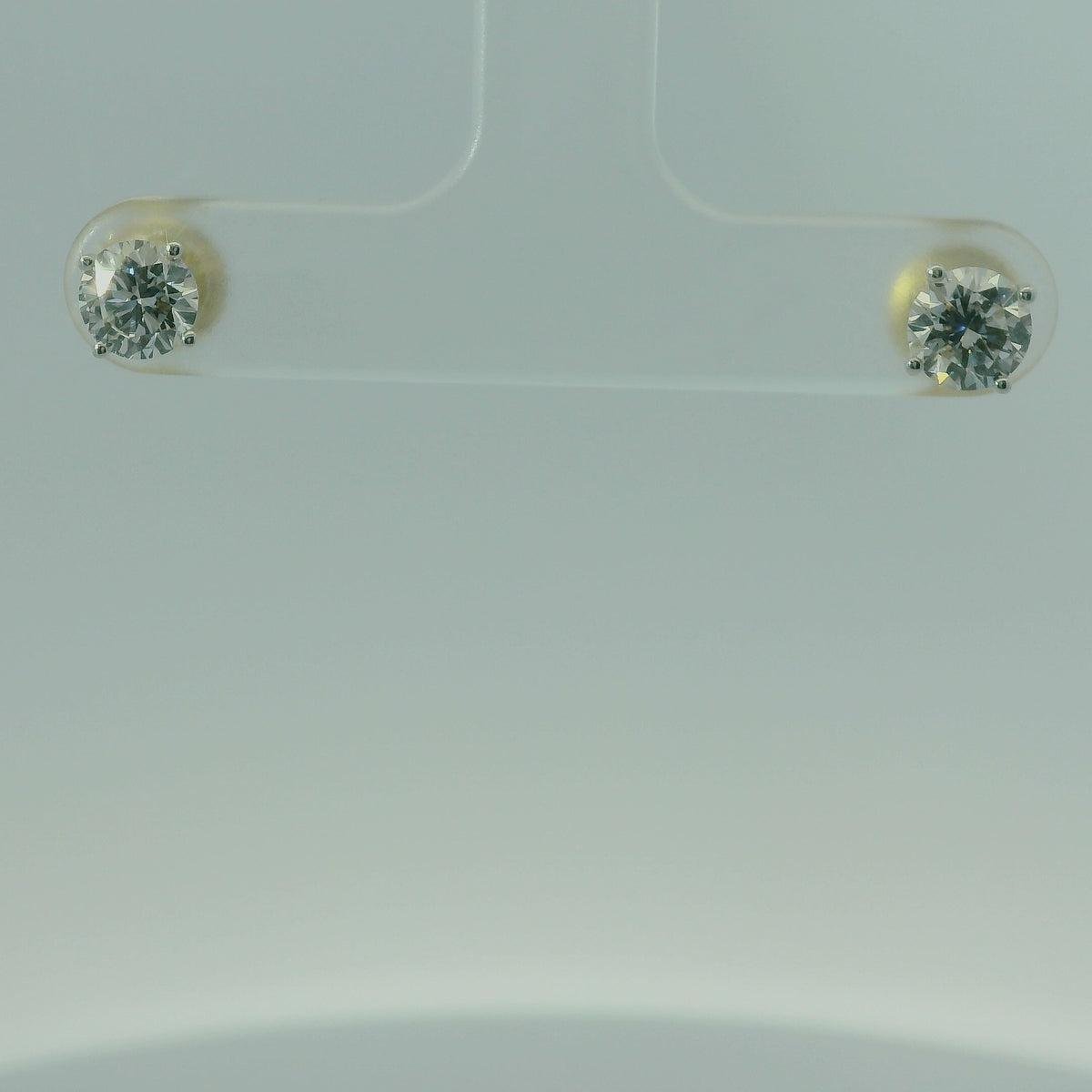 14K YELLOW GOLD LAB DIAMOND ROUND 1.10CTW EARRINGS 1.2G UNISEX