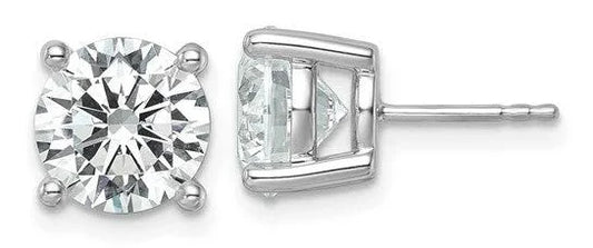 14K WHITE GOLD 4 PRONG LAB DIAMOND STUD EARRINGS 1.10CTW UNISEX